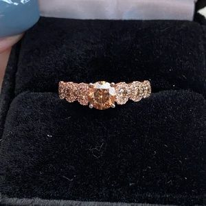 1.25ctw Champagne & White Diamond Ring